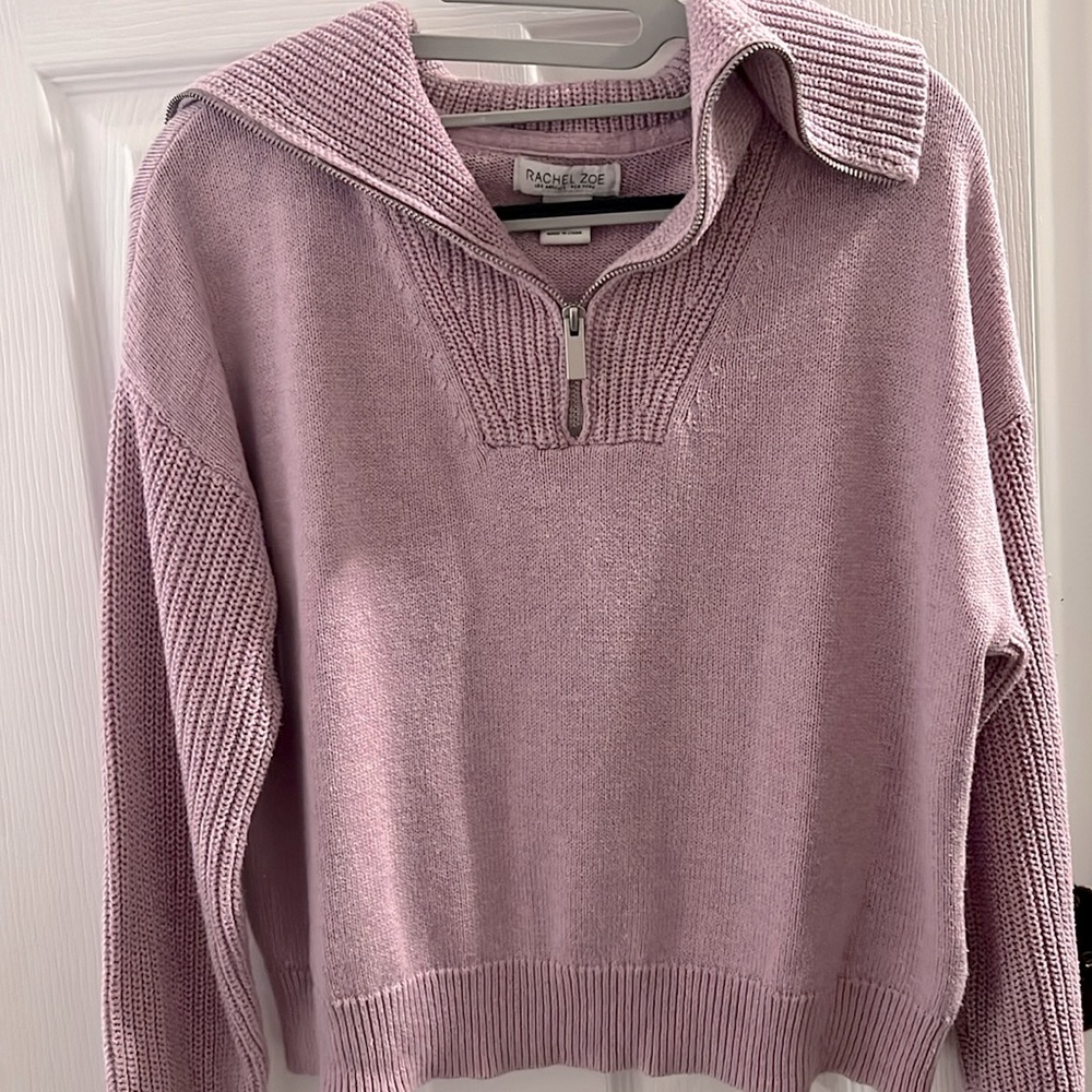Quarter zip, collared knit sweater